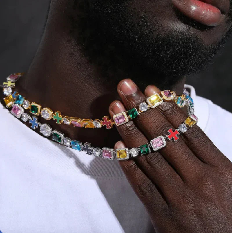Cioz Blue Baguette Tennis Necklace