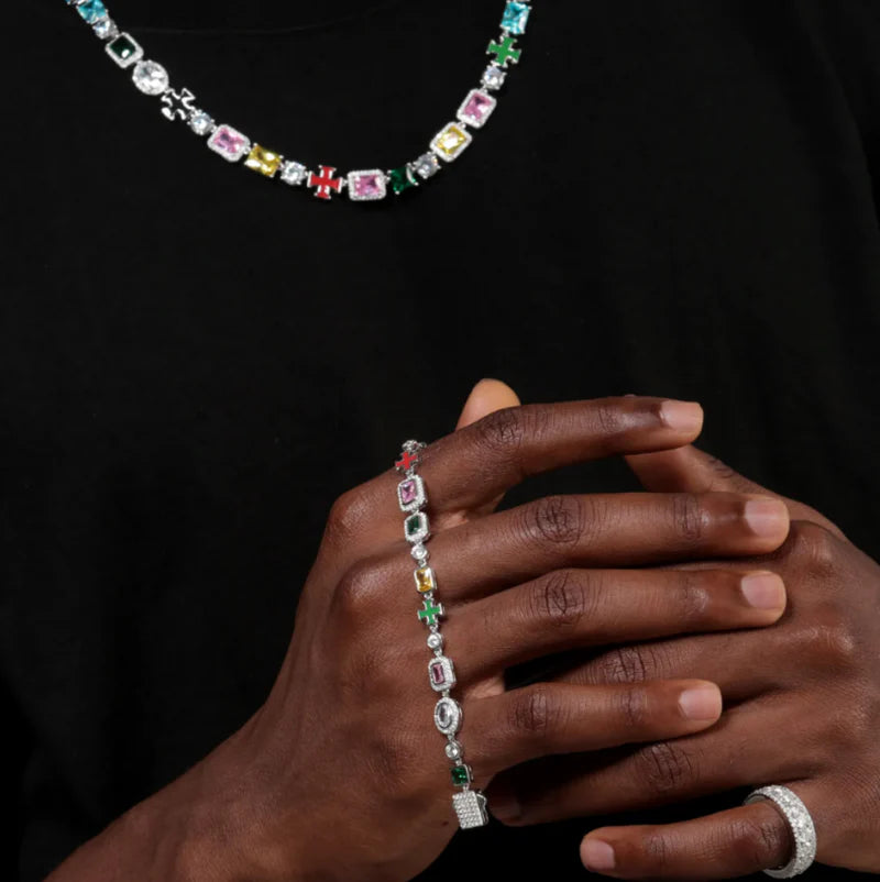 Cioz Blue Baguette Tennis Necklace