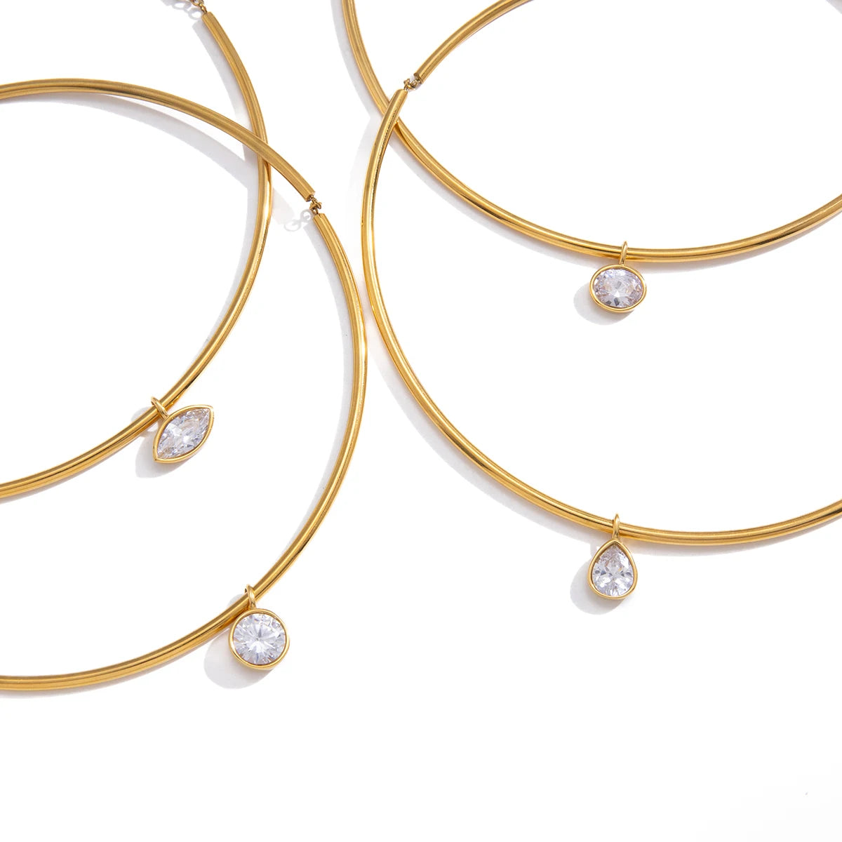 18K Gold PVD Plated Torques Necklace