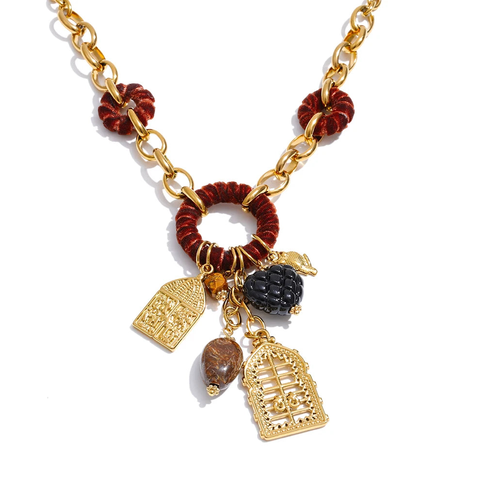 Resin Heart Geometric Charm Pendant