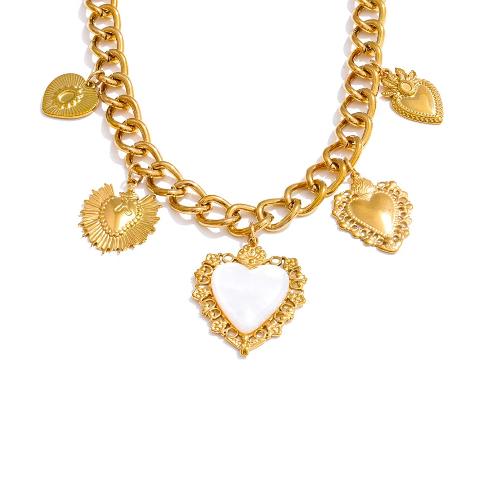 Resin Heart Love Drop Necklace