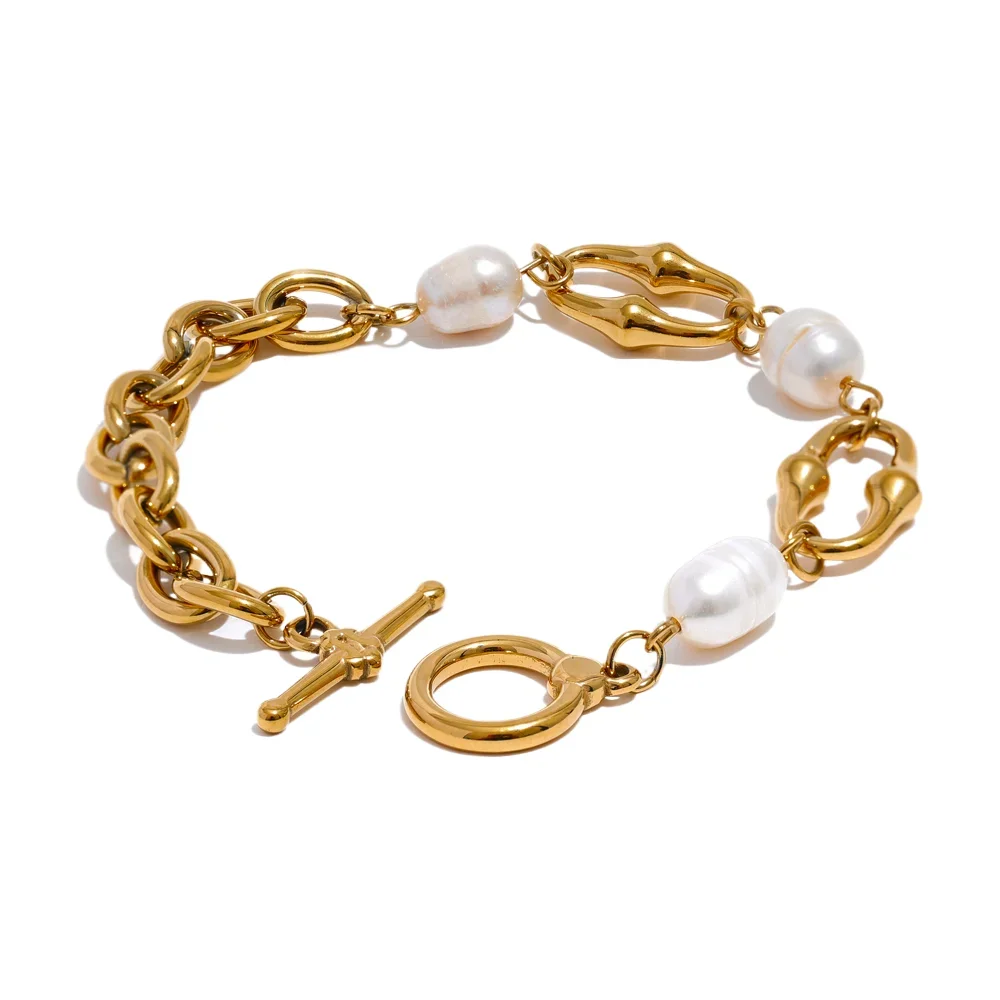 Pearls Metal Chain 18K PVD Plated