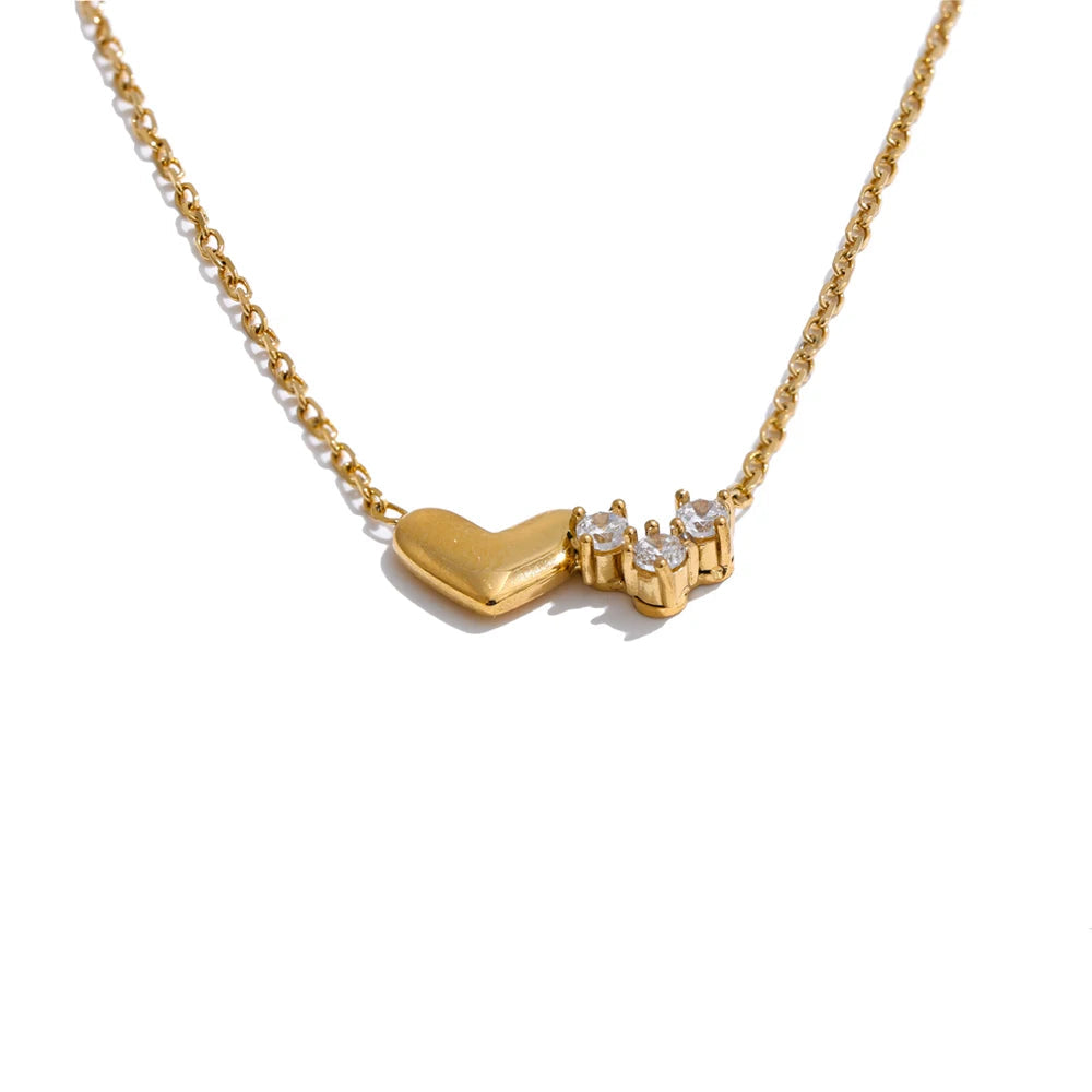 Heart Love Thin Chic Necklace 18K