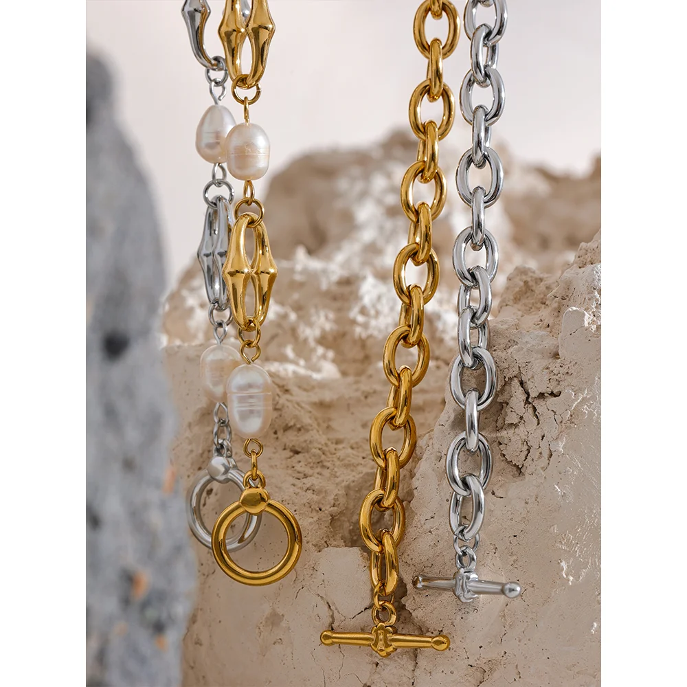 Pearls Metal Chain 18K PVD Plated