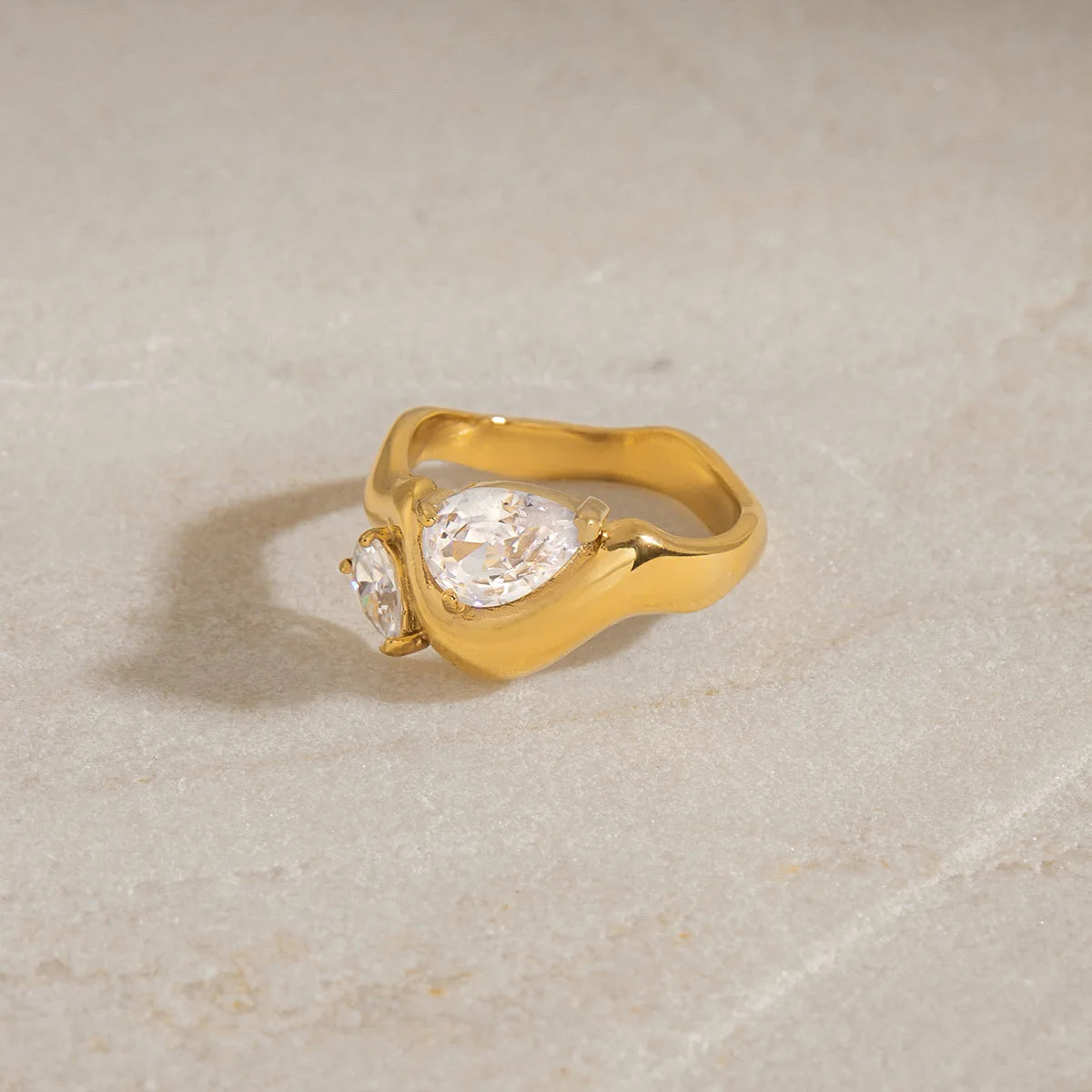 18K Gold Color PlatedTwistable Ring