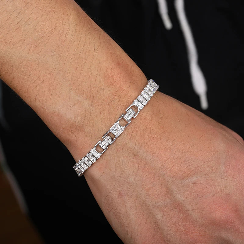 Lueur Royale Moissanite Tennis Bracelet – 925 Sterling Silver 18K White Gold Plated D VVS1