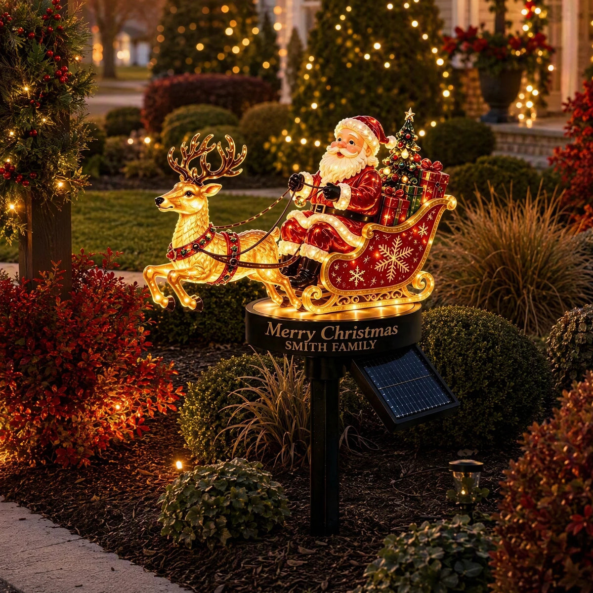 Solar Santa Claus Reindeer