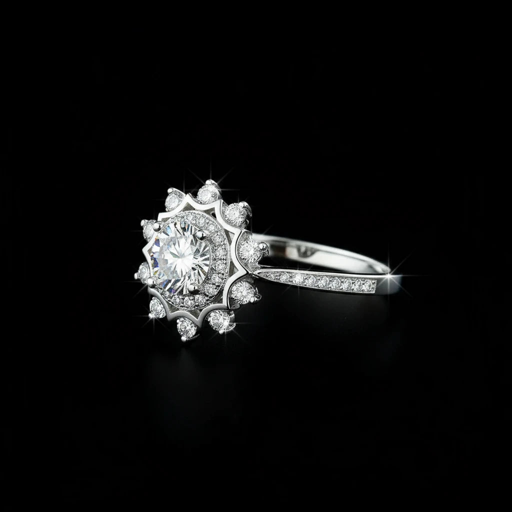 LUMINA Platinum Moissanite Ring