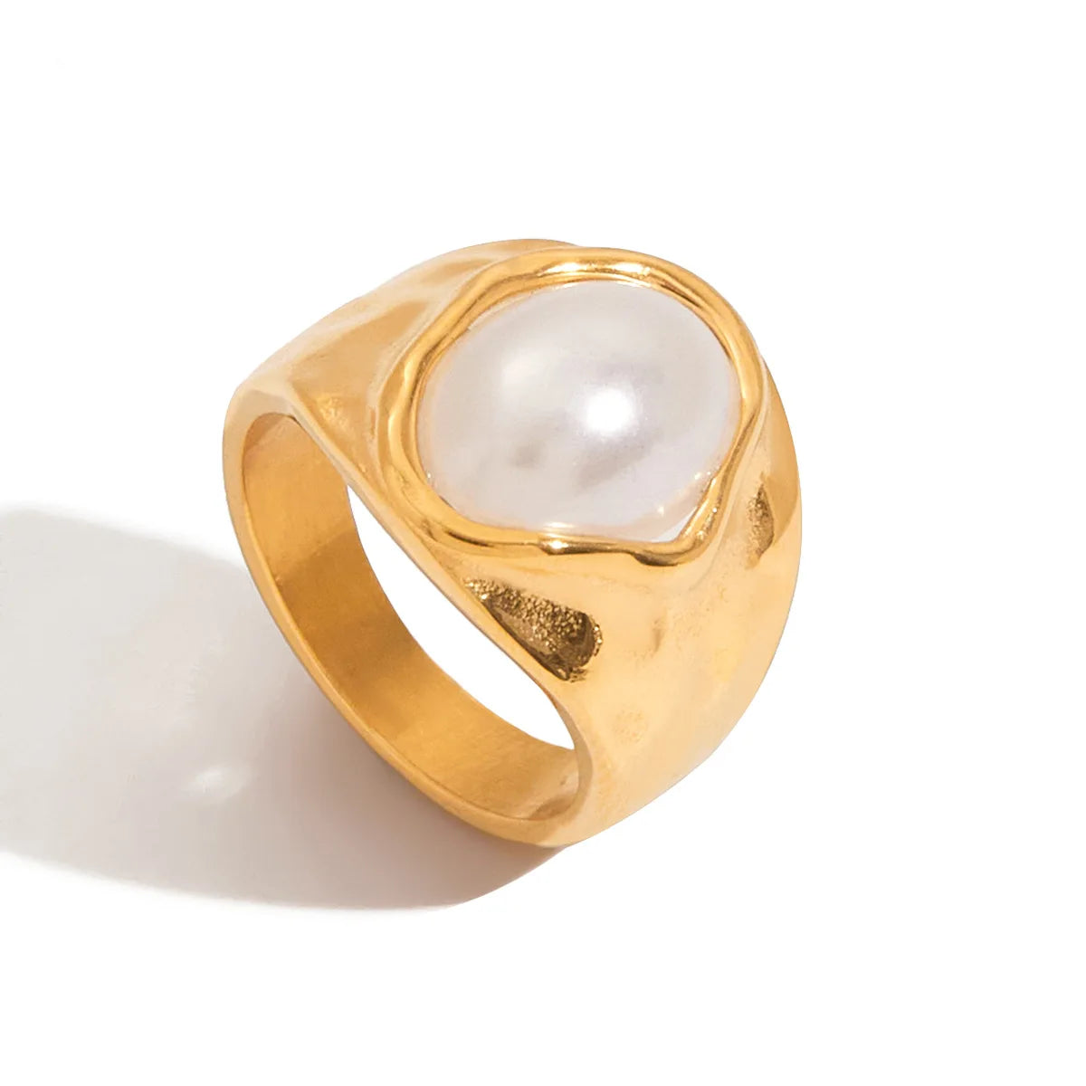 18K Gold Plated Vintage Pearl Ring