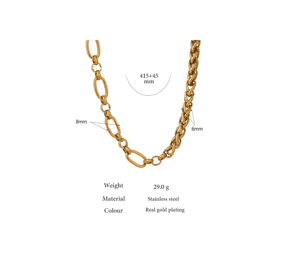 Statement Golden Glossy Thick Chunky Collar Necklace