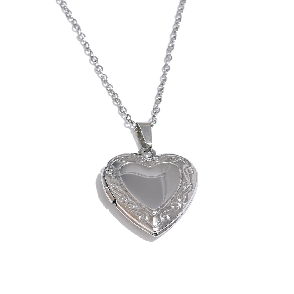 Picture Frame Locket Charm Necklace