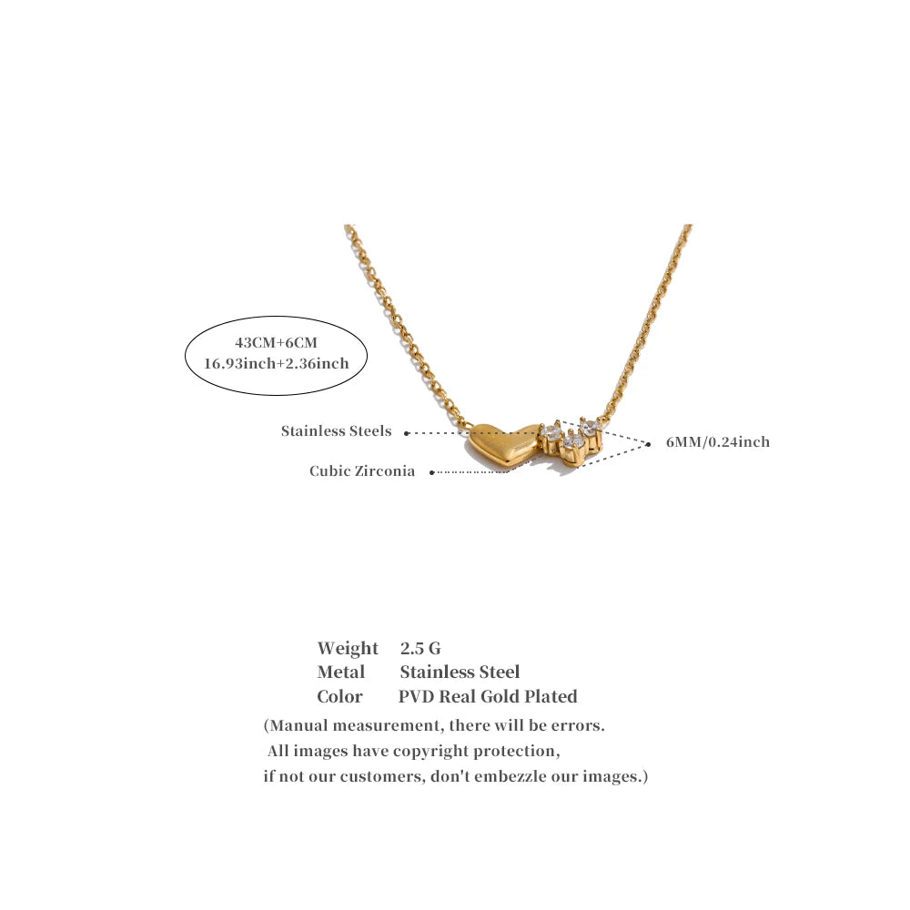 Heart Love Thin Chic Necklace 18K