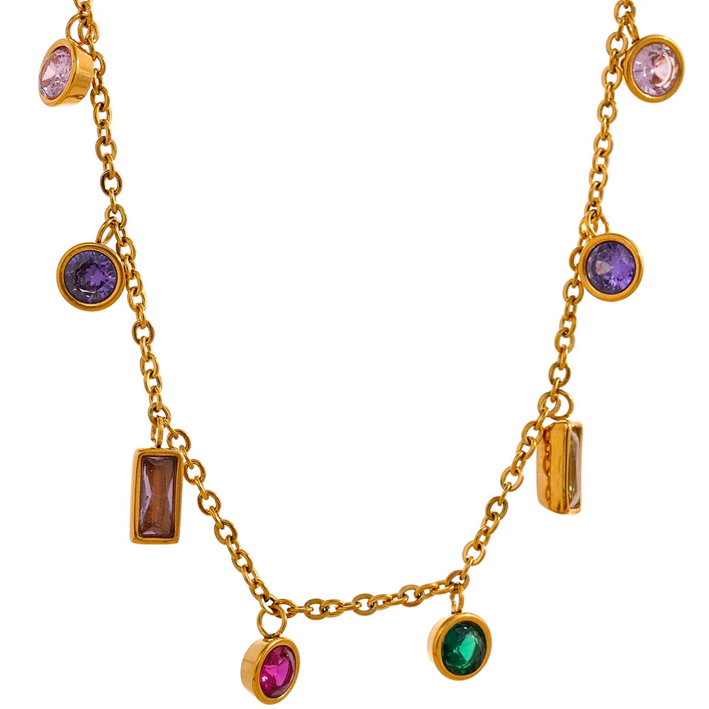 Waterproof Cubic Zirconia Chain Necklace Bracelet CZ