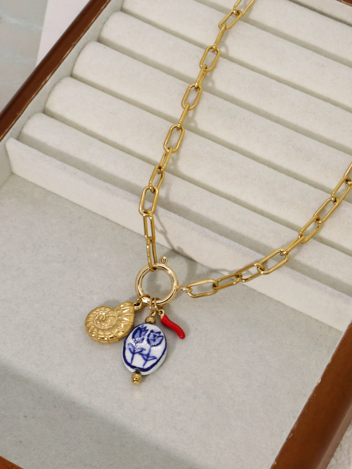 Ceramic Tulip Pendant Necklace
