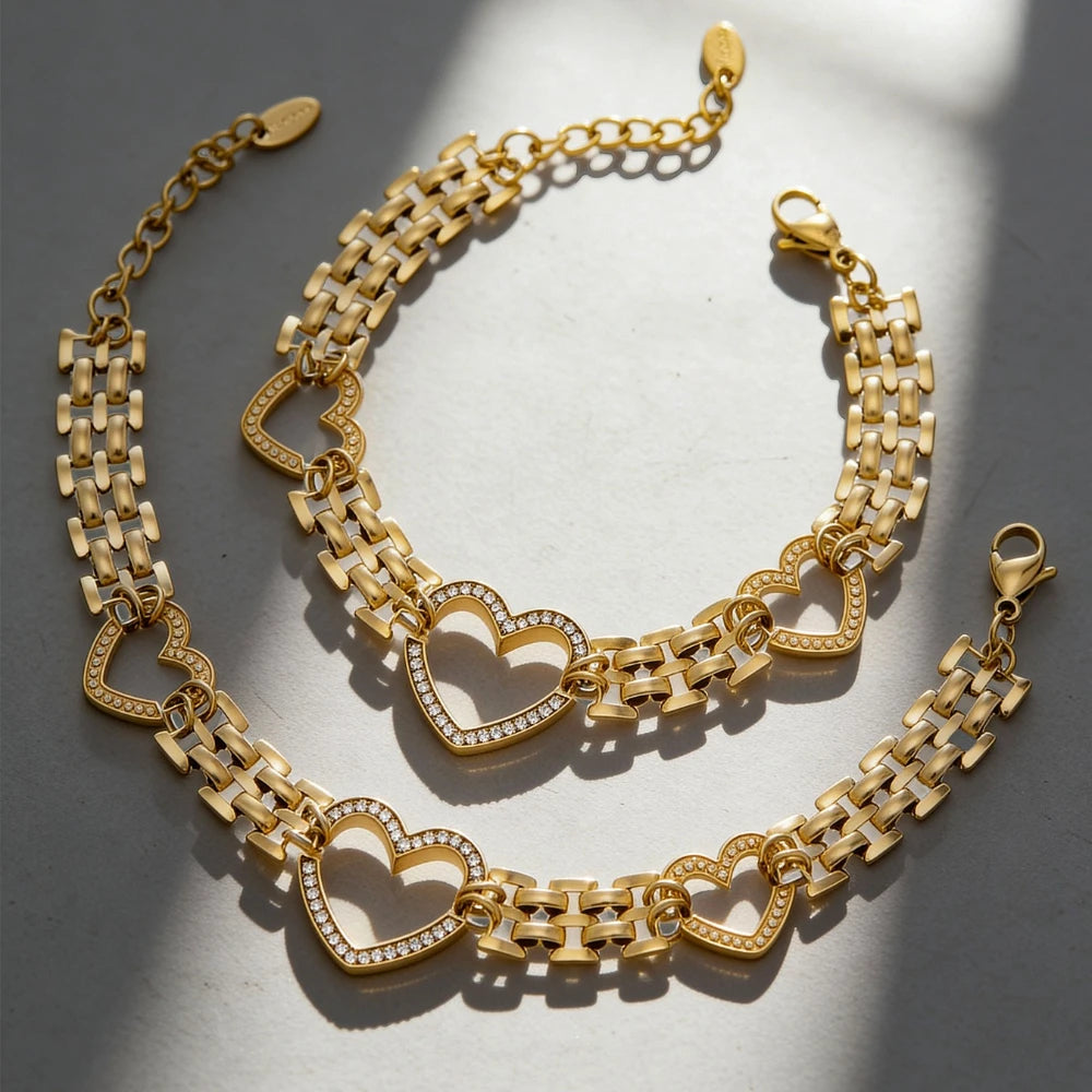 18k Gold Plated Wide Band Bracelet