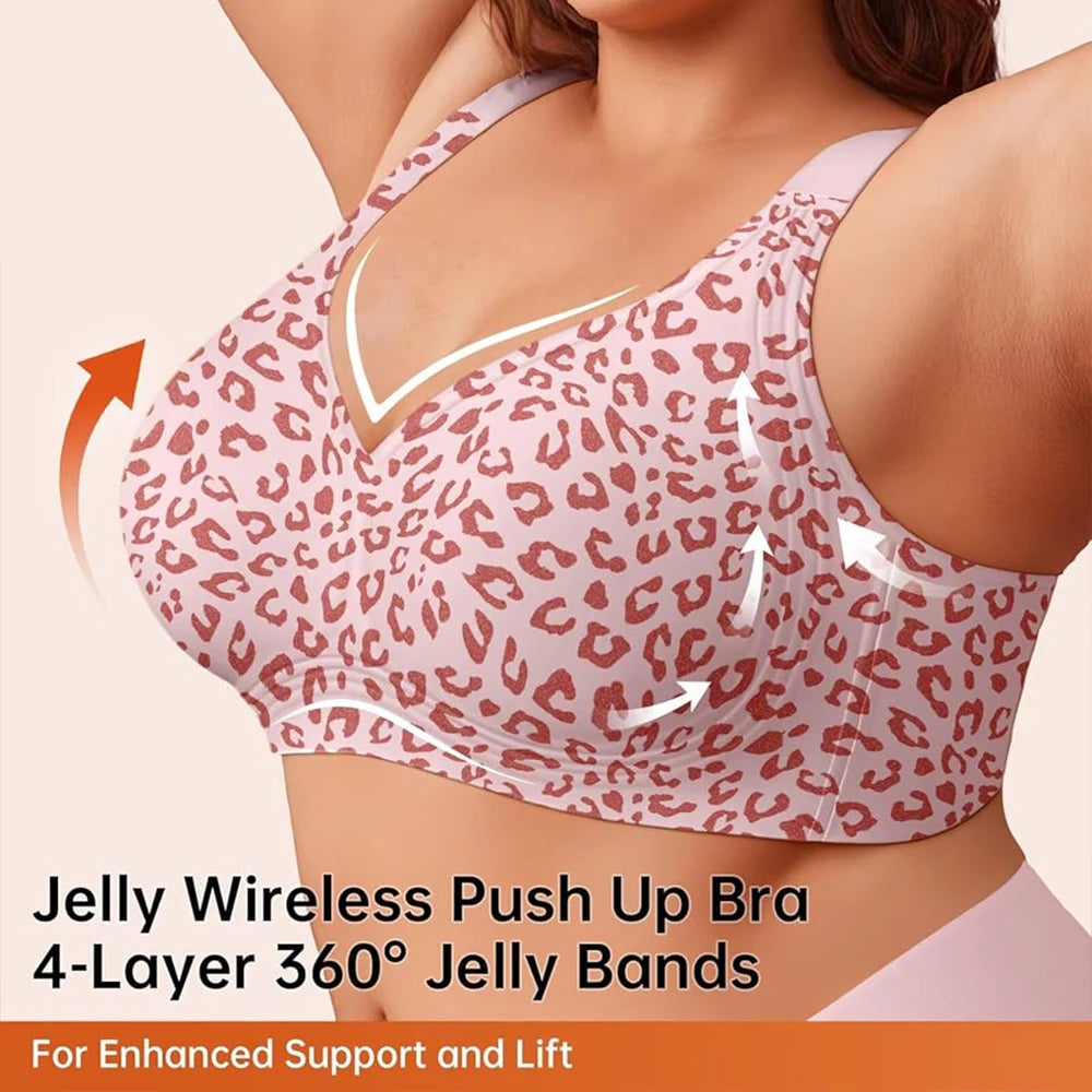 Leopard Print Seamless Jelly Bra