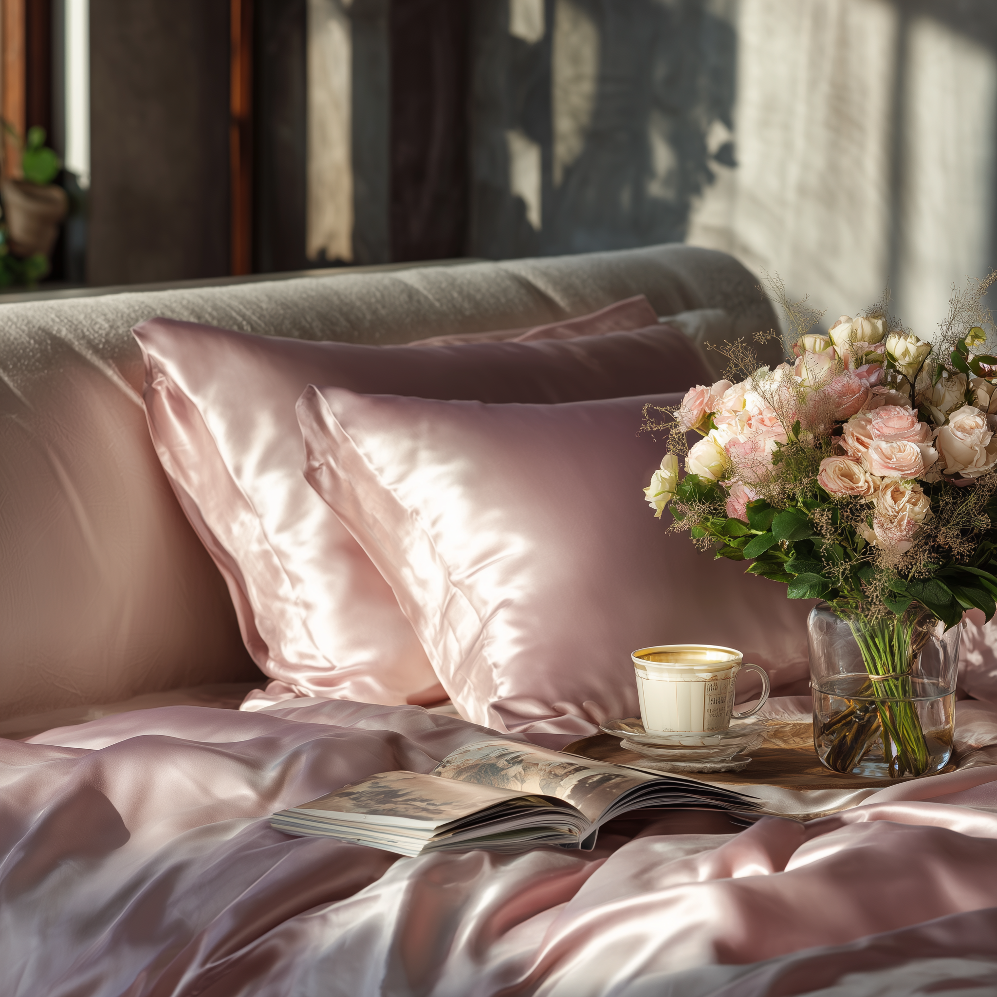 Pink Mulberry Silk Pillowcase
